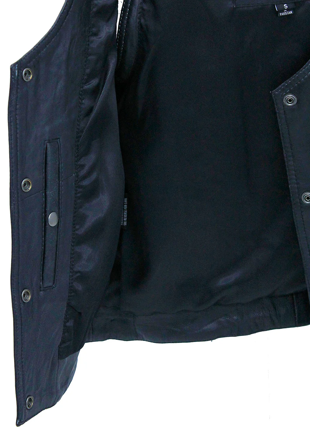 Women's Eyelet Trim Laced Up Black Leather Vest #VL6985ELK (S,3X) - Image 6