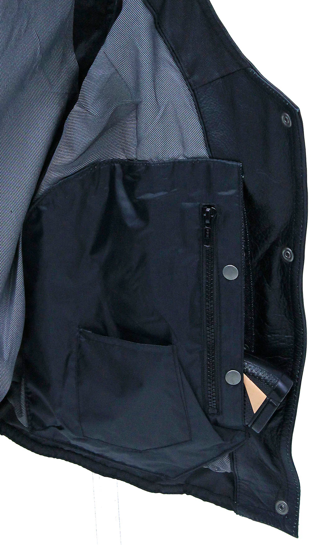 Women's Fringe Leather Long Vest with Concealed Pocket #VL1104RFK - Image 4