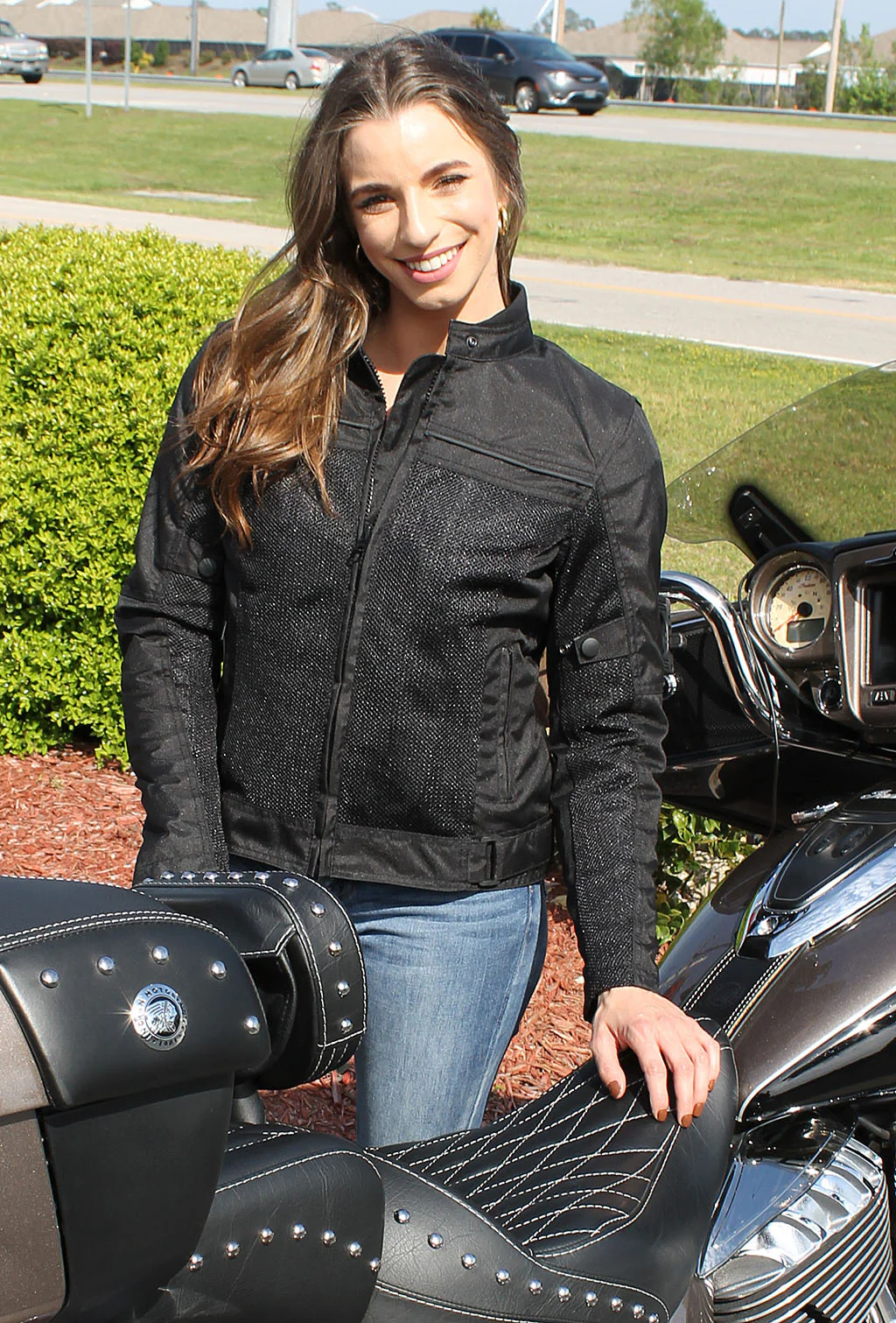 Women's Hot Weather Riding Jacket with Mesh & Armor #LC351ZVGAK - Image 7
