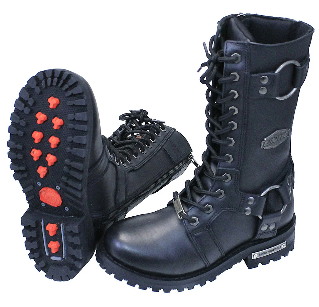Women's Inside Zipper Lace Up Ring Motorcycle Boots #BL12004HZK - Image 2
