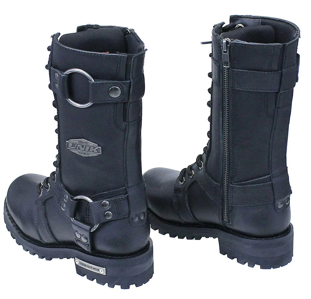 Women's Inside Zipper Lace Up Ring Motorcycle Boots #BL12004HZK - Image 3