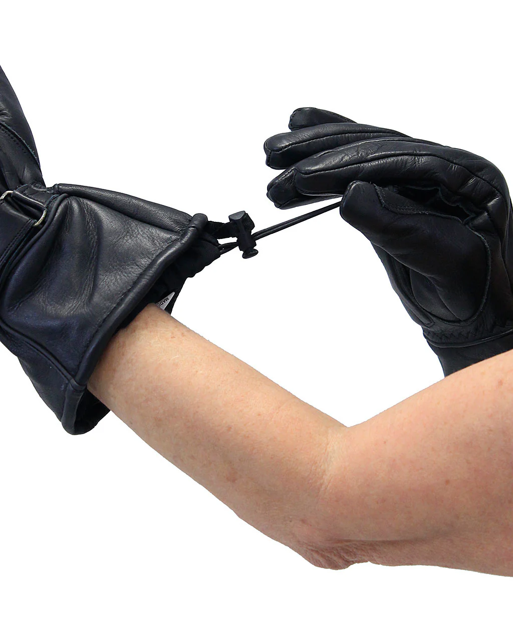 Women's Long Motorcycle Gloves w/Reflectors #GL119RGK - Image 3