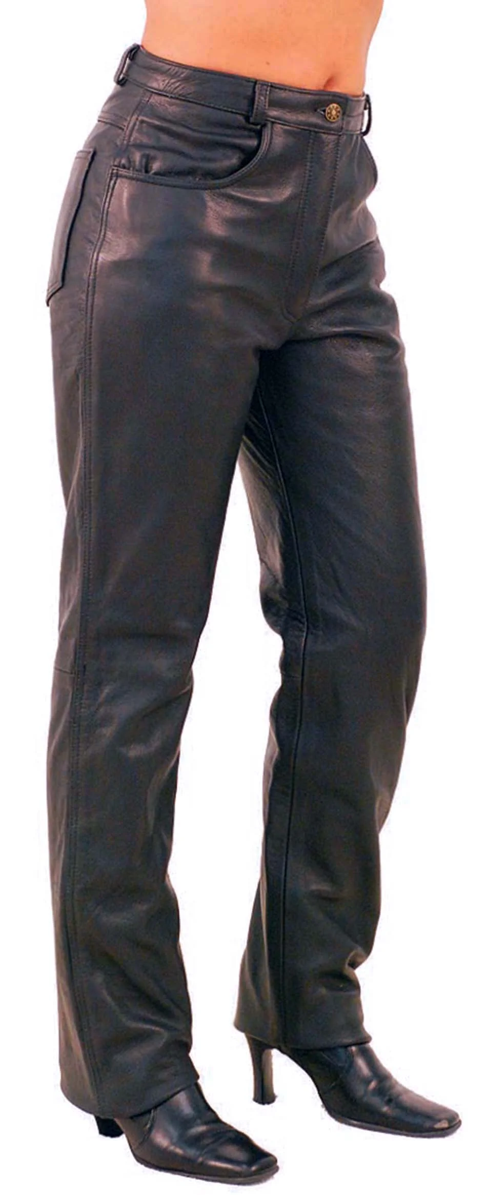 Women's Genuine Leather Motorcycle Pants #LP756K (2-18)