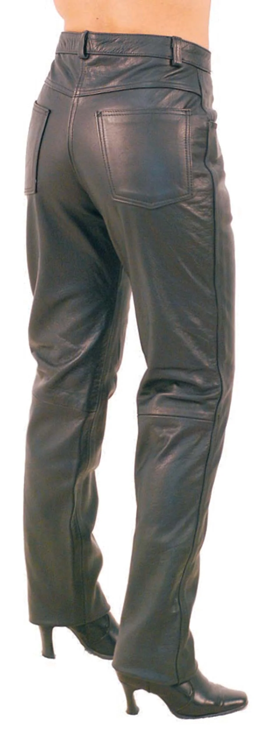 Women's Genuine Leather Motorcycle Pants #LP756K (2-18) - Image 2