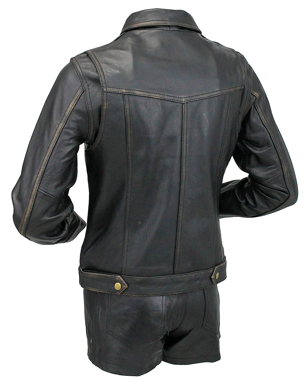 Women's Ultra Premium Vintage Brown Leather Jean Jacket #LA6894GN - Image 4