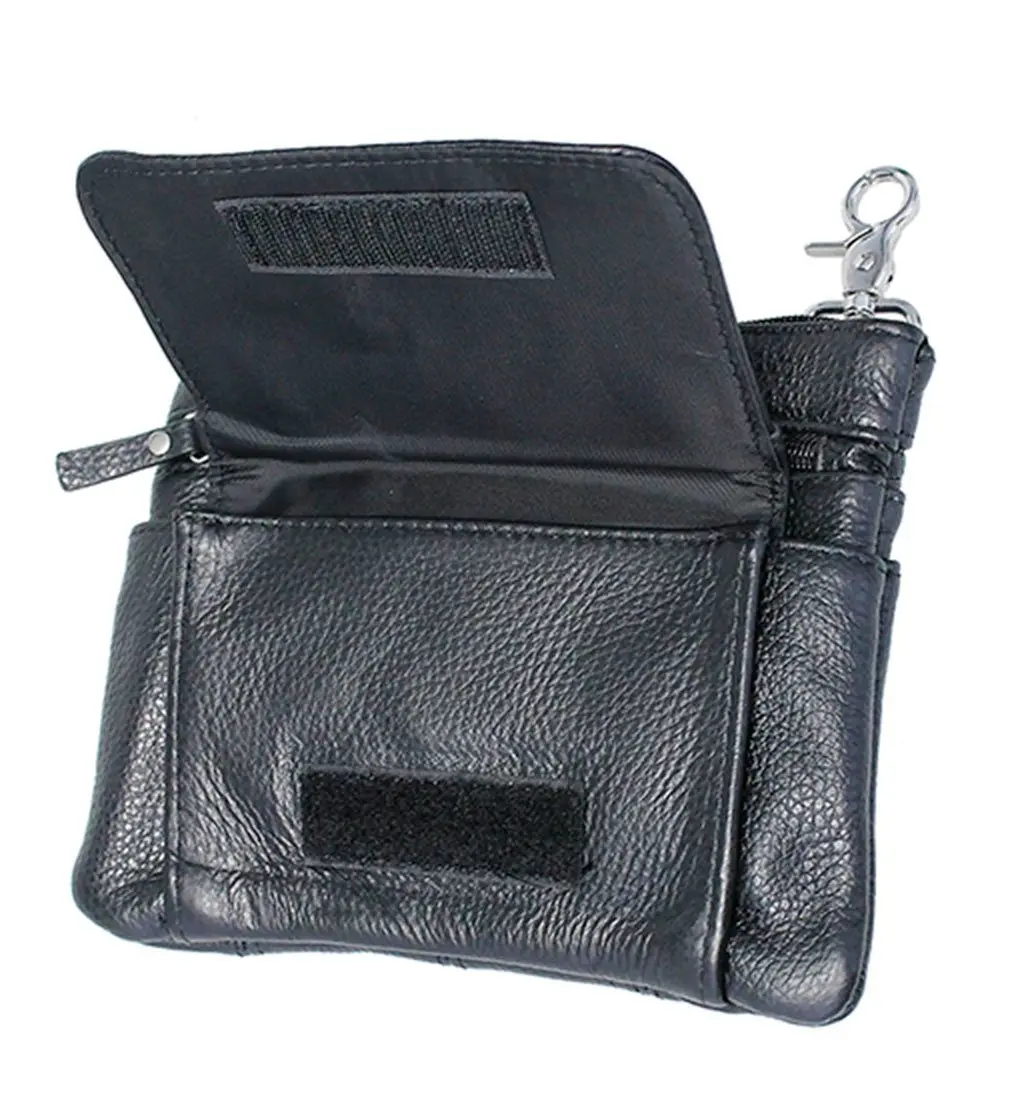 X-Large Black Leather Double Clip Pouch Hip Clip Bag #PKK30975XK - Image 2